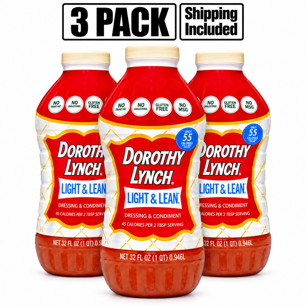Light and Lean Dorothy Lynch Salad Dressing | Pack of 3 | 32 oz | Gluten Free | Shipping Included