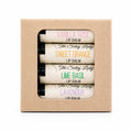 Lip Balm Set | Pack of 4 | Sweet Orange, Vanilla Rose, Lime Basil, And Lavender Scents | The Salvy Lady