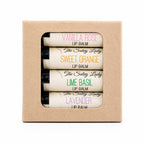 Lip Balm Set | Pack of 4 | Sweet Orange, Vanilla Rose, Lime Basil, And Lavender Scents | The Salvy Lady
