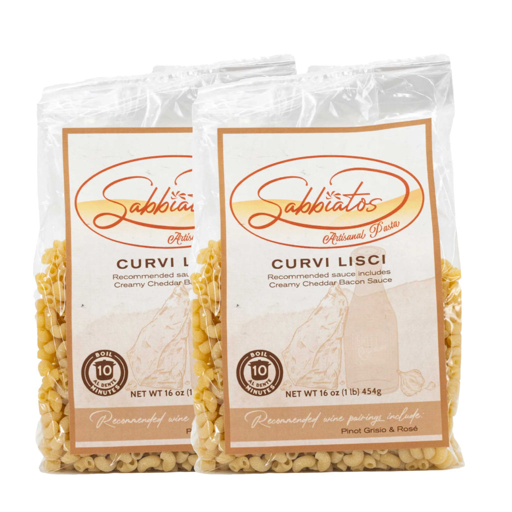 Curvi Lisci Pasta | 16 oz | Pack of 2 | Sabbiatos