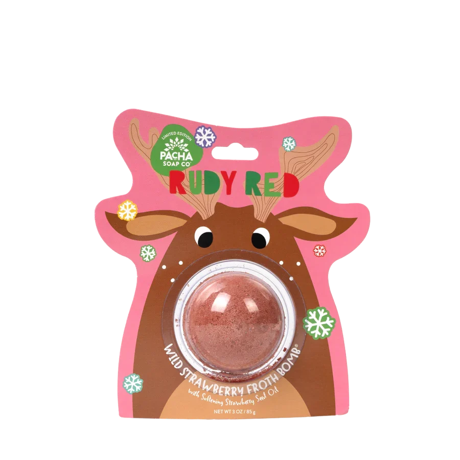 Ruby Red Strawberry Scented Bath Bomb | 3 oz | Pacha Soap Company