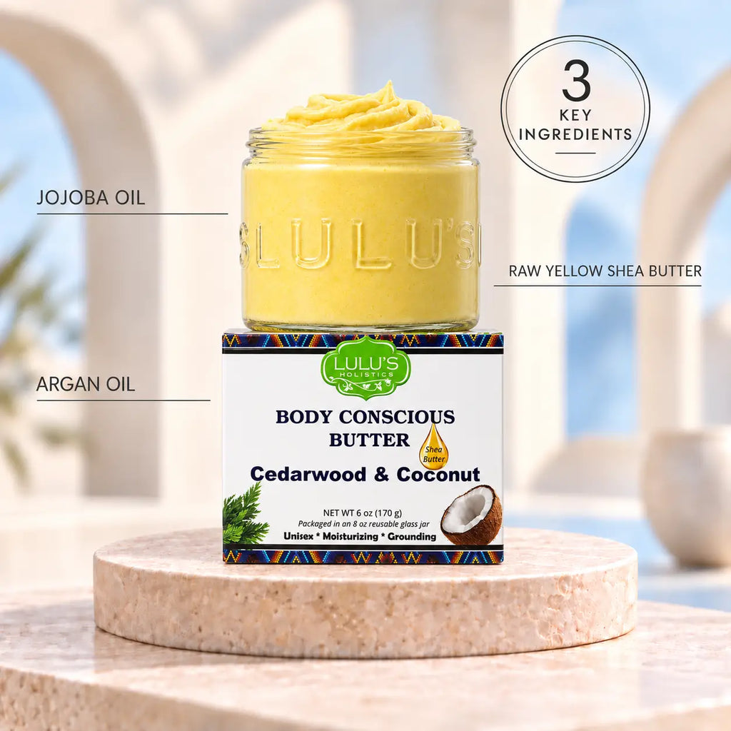 Lulu's Holistics Cedarwood & Coconut Whipped Body Butter – Deep Moisture for Dry Skin