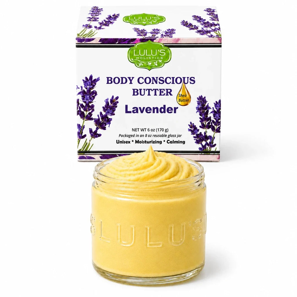 Lulu's Holistics Lavender Glowing Whipped Body Butter with Raw African Yellow Shea Base