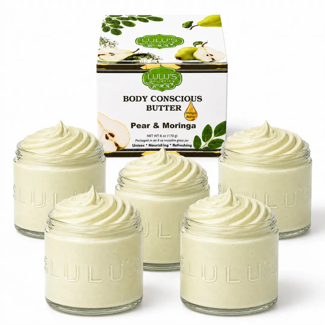 Lulu's Holistics Almond Coconut Glowing Whipped Body Butter with Raw African Yellow Shea Base