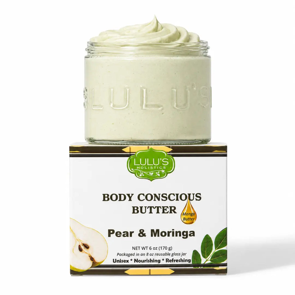 Lulu's Holistics Pear & Moringa Whipped Mango Body Butter – Non-Greasy, Radiant Skin