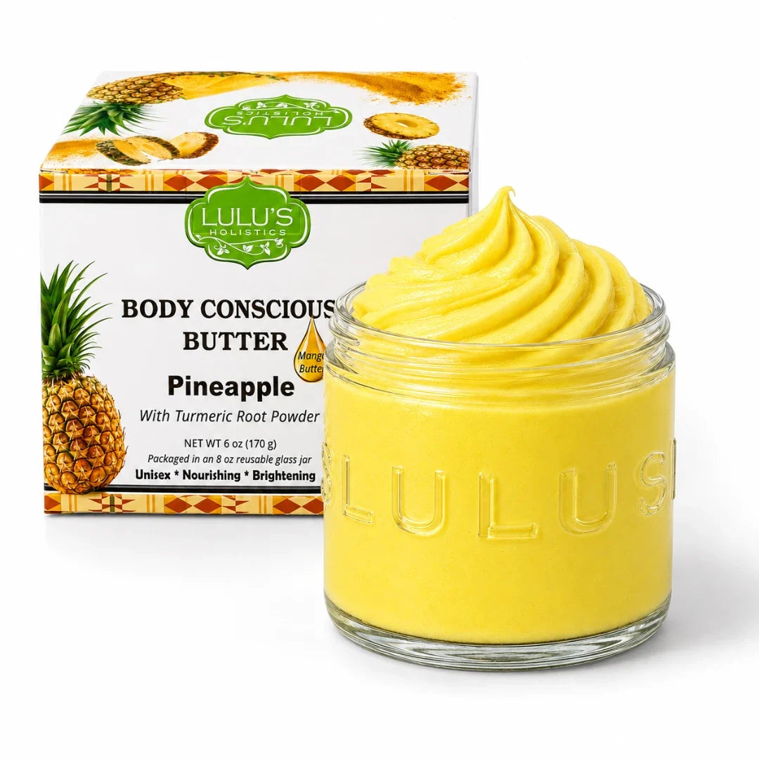 Lulu's Holistics Almond Coconut Glowing Whipped Body Butter with Raw African Yellow Shea Base