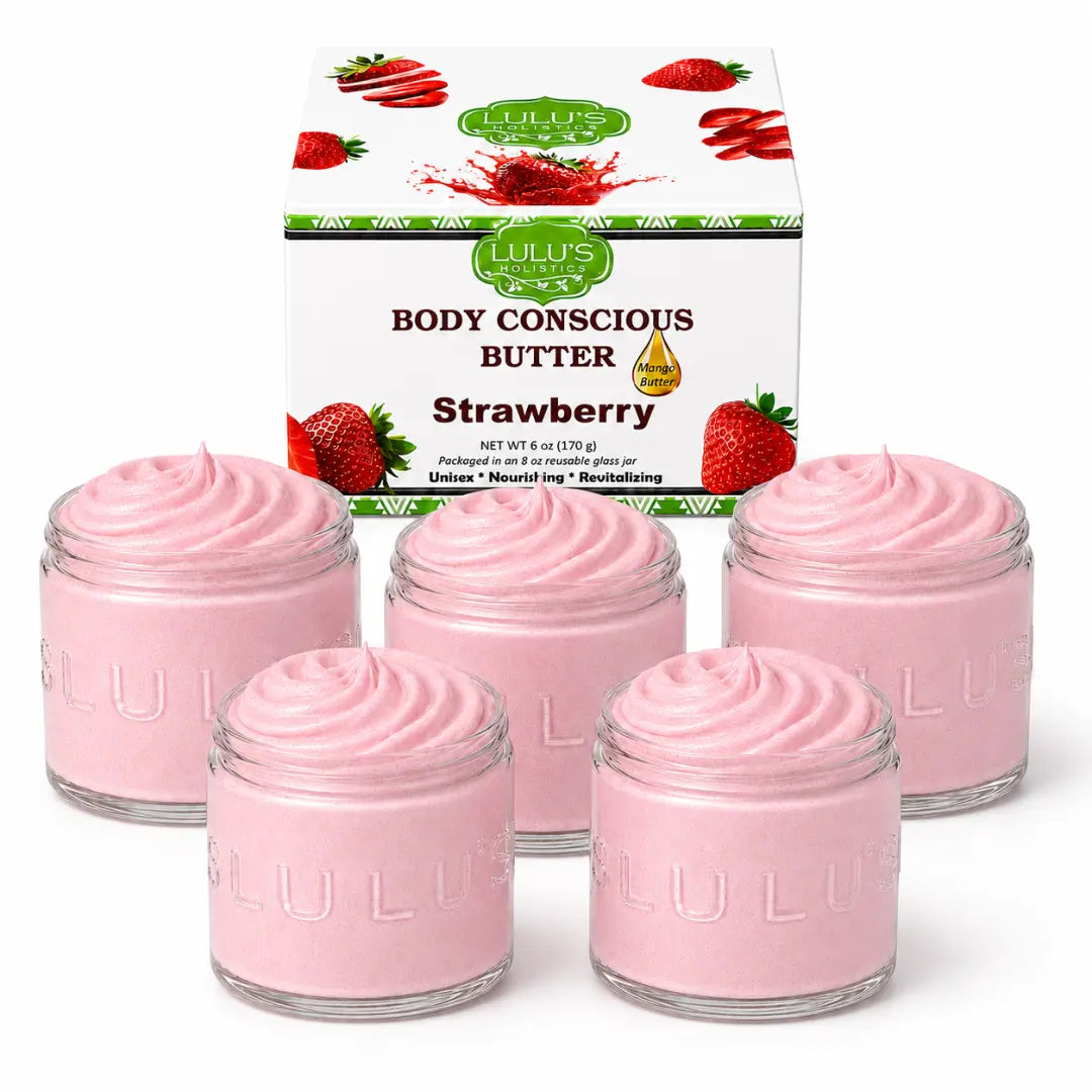Lulu's Holistics Almond Coconut Glowing Whipped Body Butter with Raw African Yellow Shea Base