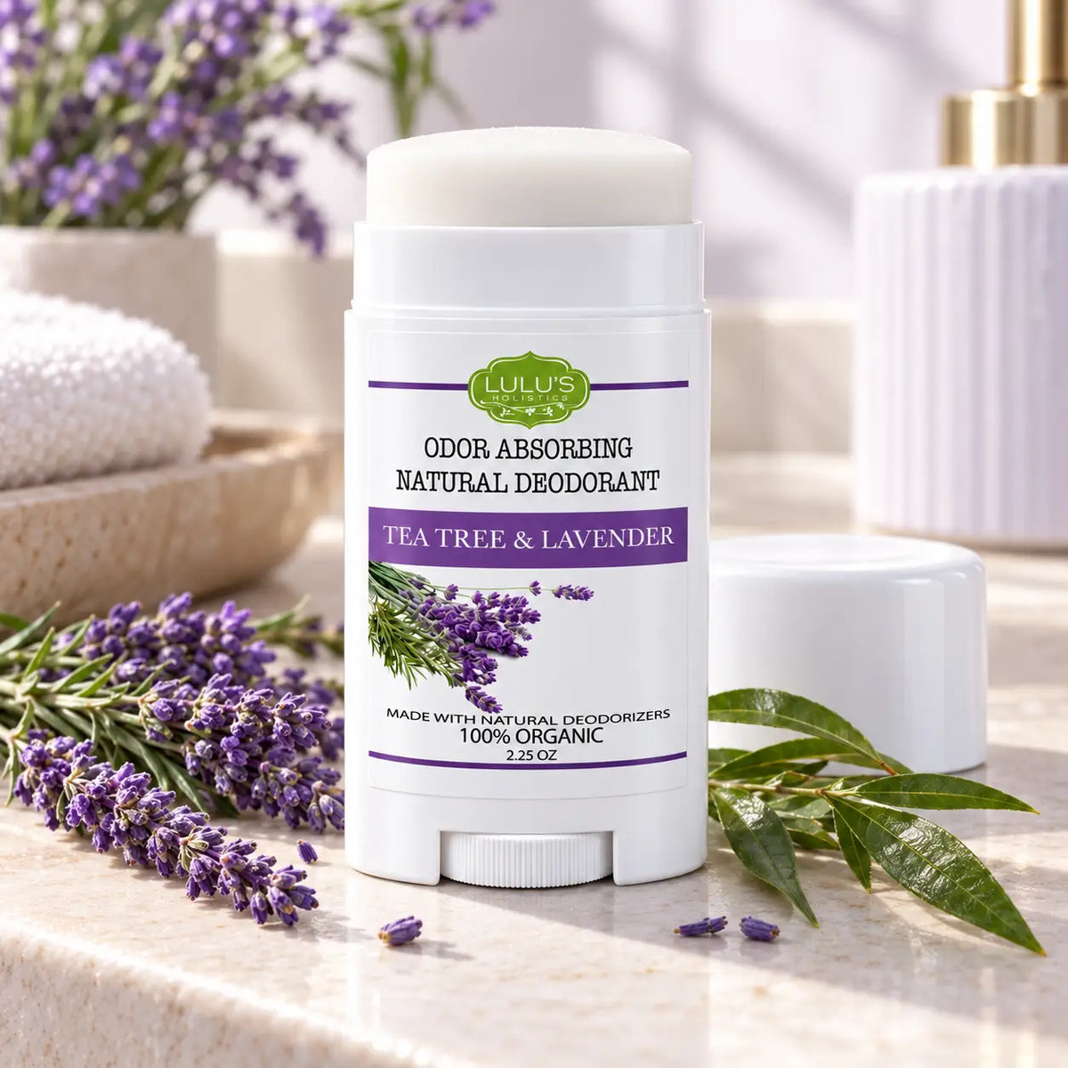 Lulu's Holistics Tea Tree & Lavender Aluminum-Free Deodorant (2.65oz)