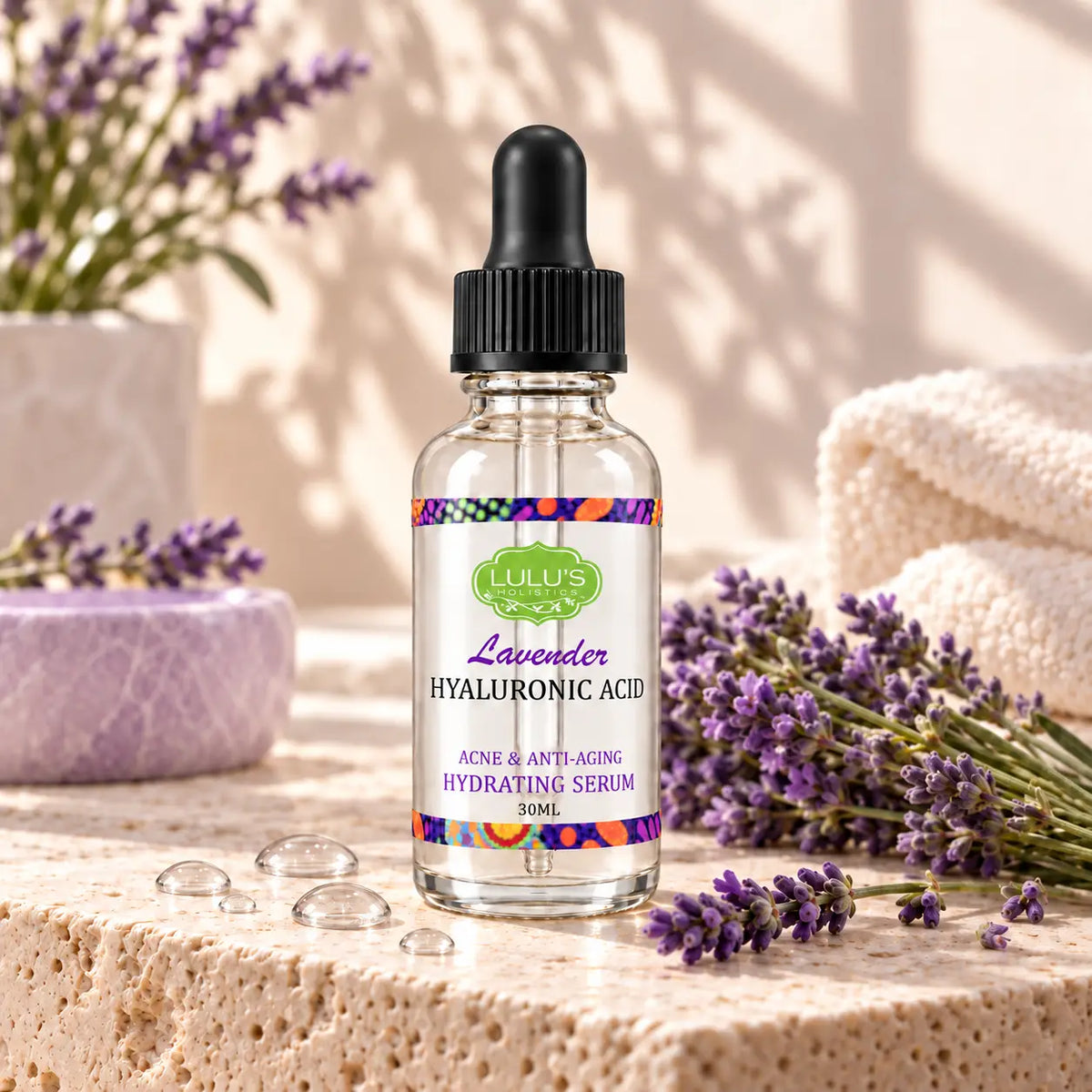 Lulu's Holistics Lavender Hyaluronic Acid Soothing & Balancing Face Serum (30ml)