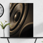 Music Equipment Speakers Sepia Canvas Wall Art