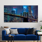 Brooklyn Bridge Night View Canvas Wall Art