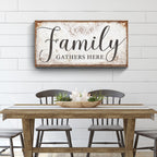 Family Gathers Here Sign