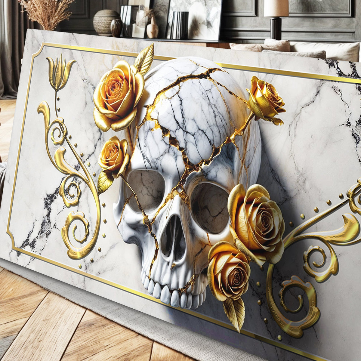 Rose and Skull Wall Art