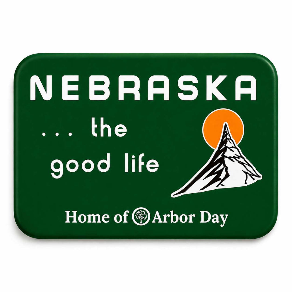 Nebraska the Good Life Magnet | State Capitol or Chimney Rock | 4" x 2" | Nebraska State Historical Society
