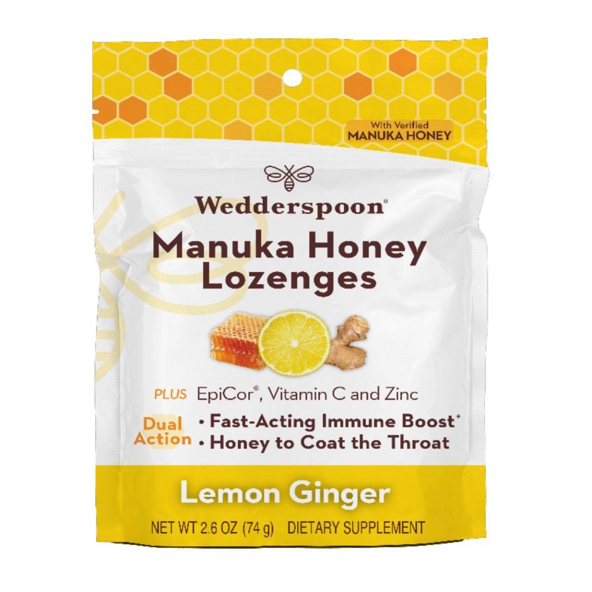 Wedderspoon - Loz Manuka Honey Lemon Ginger (Pack of 6) 2.6 Oz