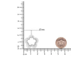 Satin sterling silver double flower diamond pendant necklace 1/20 cttw bijoux-nyc direct