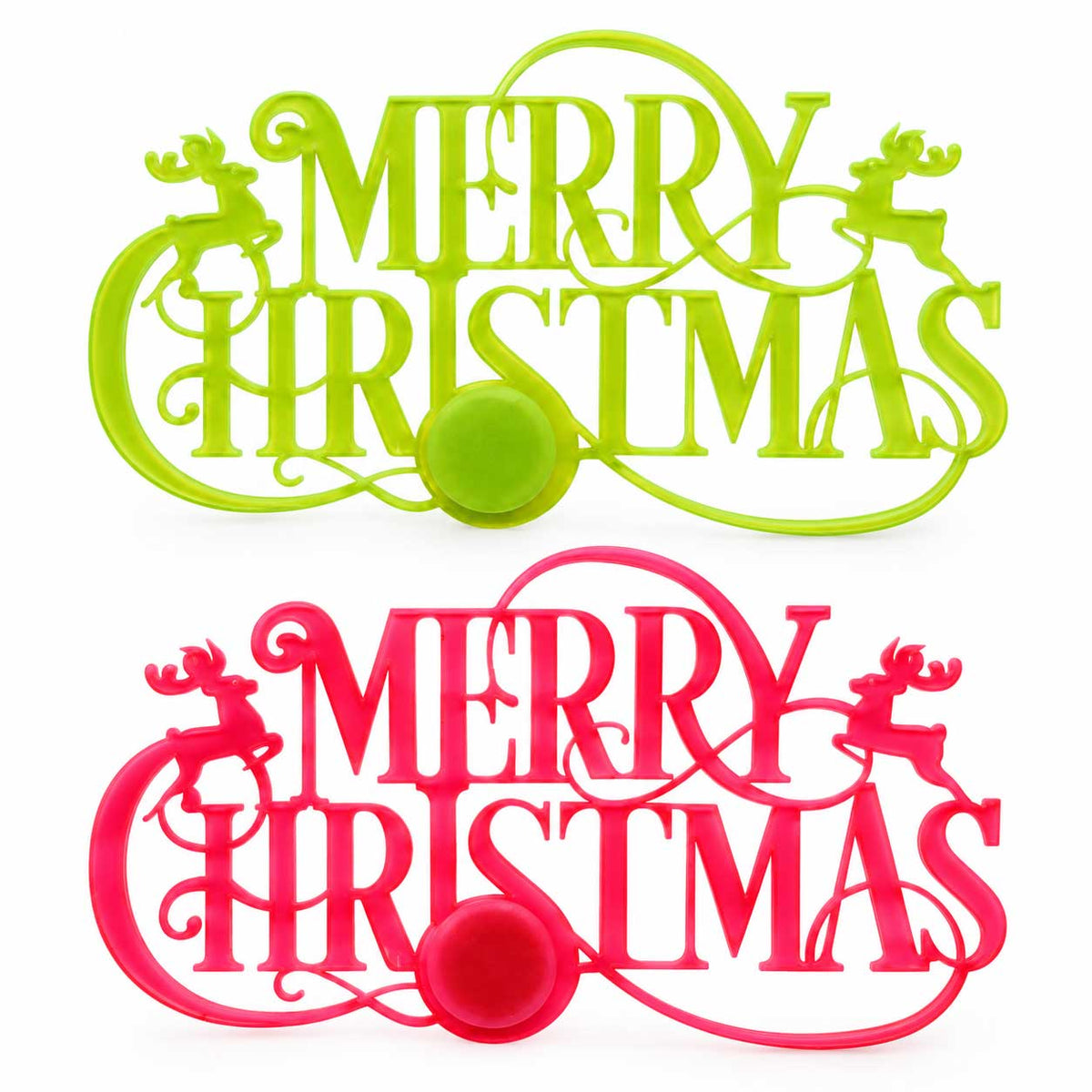 Merry Christmas Magnetic Plaque | 5.5" x 3" | Multiple Color Options | Glowing Creation