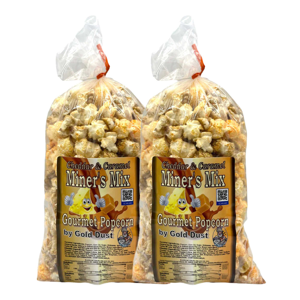Miner's Mix Caramel & Cheese Popcorn Mix | Pack of 2 | 2 oz | Non-GMO | Gold Dust Kettle Corn