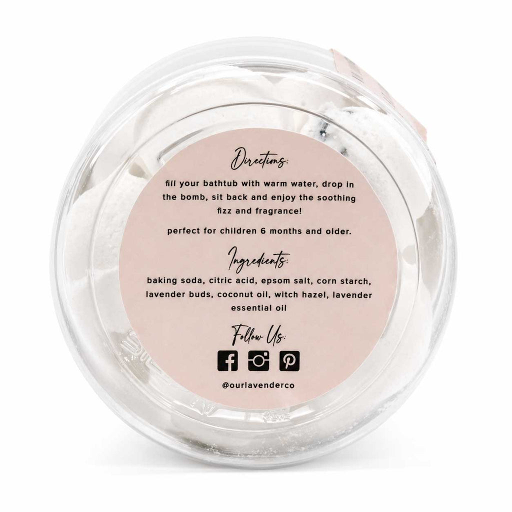 Mini Lavender Scented Bath Bomb | 10 Count | 8 oz | Our Lavender Co