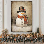 Vintage Snowman Christmas Wall Art IV