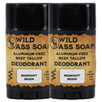 Aluminum-Free Midnight Moon Beef Tallow Deodorant | Pack of 2 | 2.75 oz | Wild Ass Soap