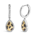 Multi-color diamond pear dangle earrings in gold-plated silver 0.30 ct bijoux-nyc direct