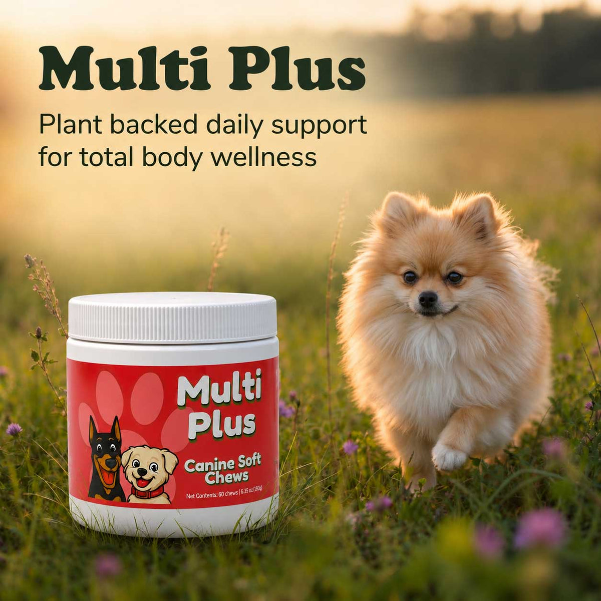 Multivitamin Support Soft Chews for Dogs | 60 Chews - 6.35 oz | LivHerbals, Inc.