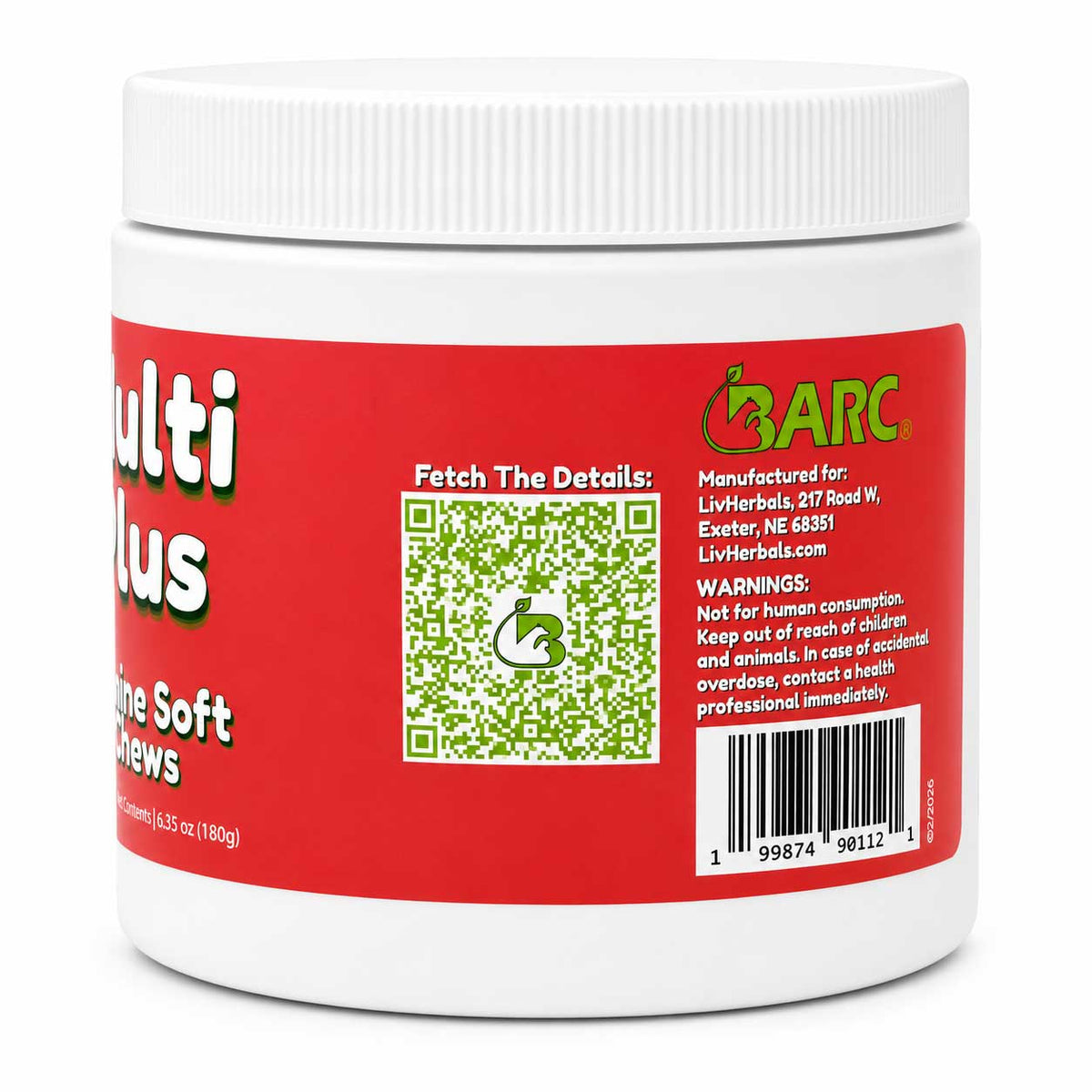 Multivitamin Support Soft Chews for Dogs | Pack of 2 | 60 Chews - 6.35 oz | LivHerbals, Inc.