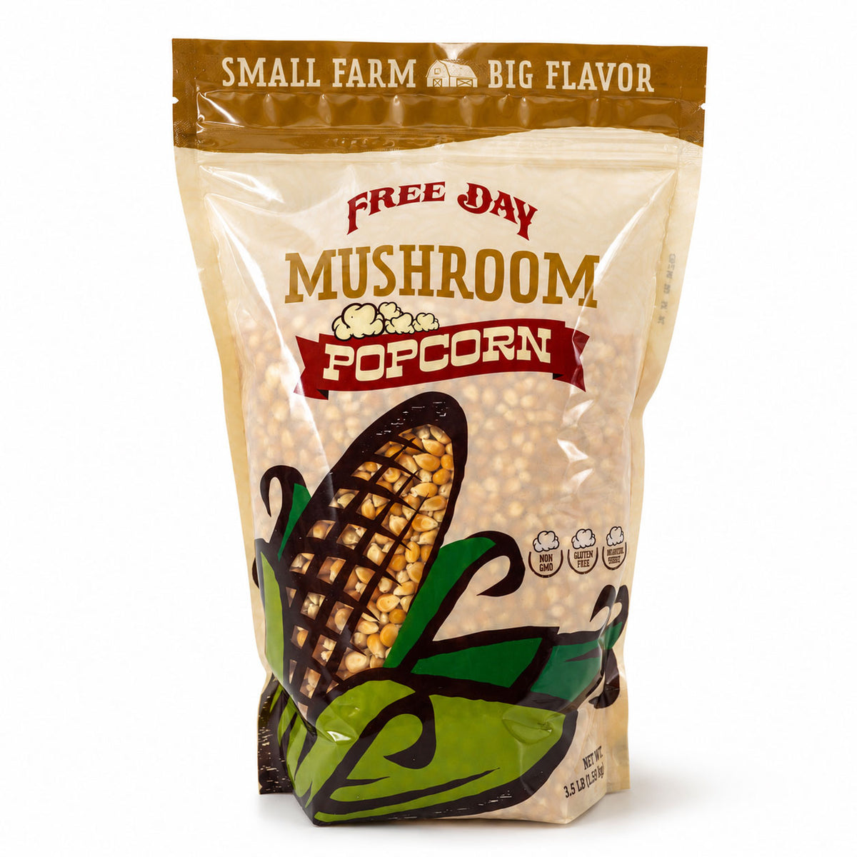 Mushroom Un-Popped Popcorn Bundle | 1 lb & 3 lb | Non-GMO | Free Day Popcorn