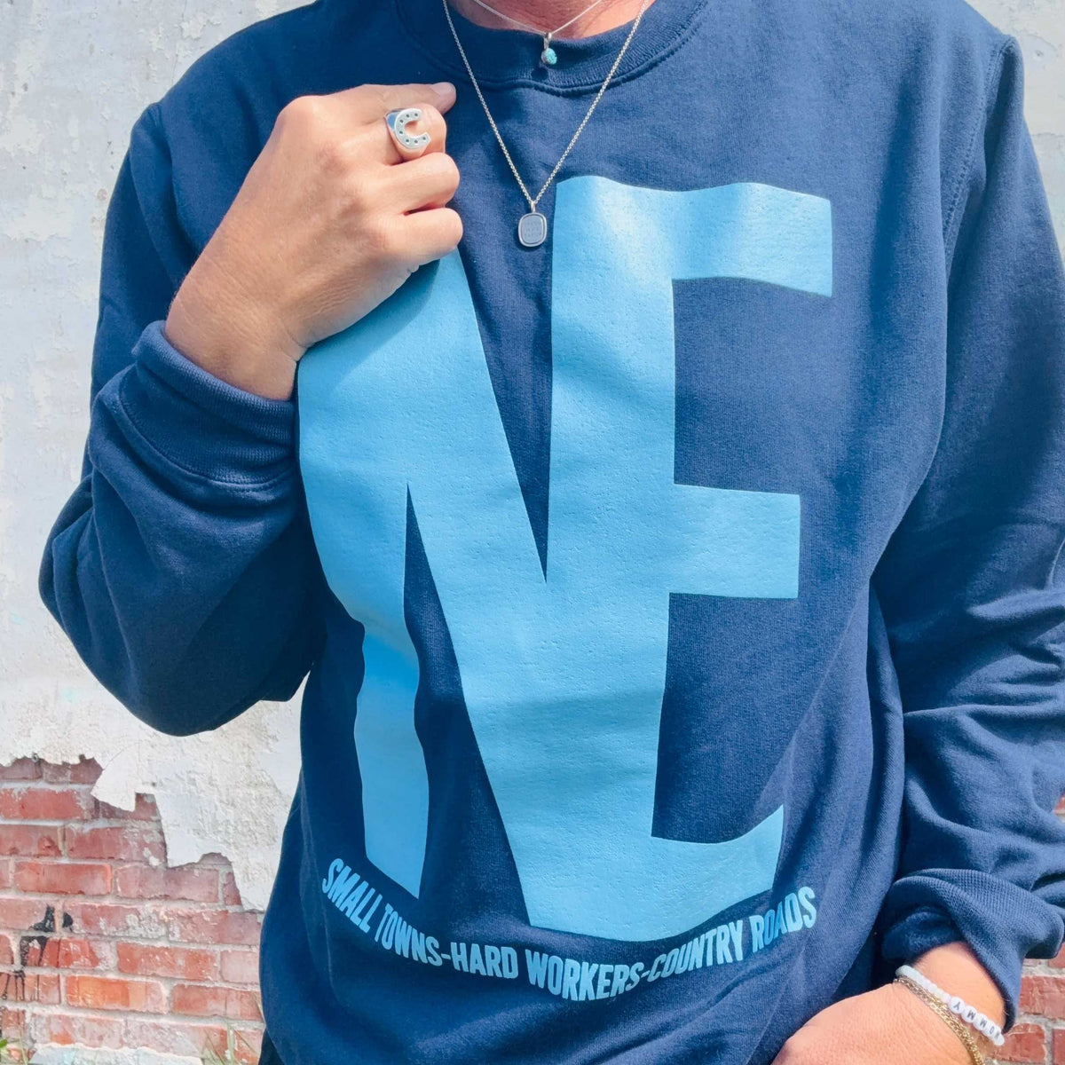 Navy NE Crewneck | Multiple Sizes | Lux By Leslie