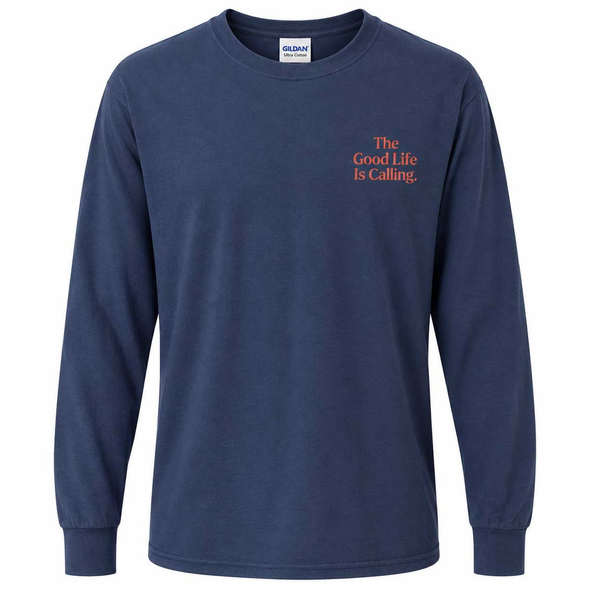 Nebraska Long Sleeve Shirt | Navy/Salmon | Nebraska Department of Economic Development