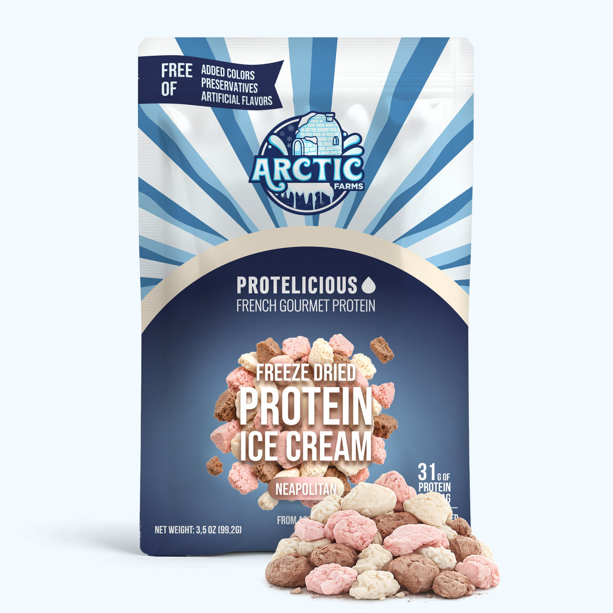 Freeze‑Dried Protein Ice Cream (Zero Added Sugar) — Neapolitan