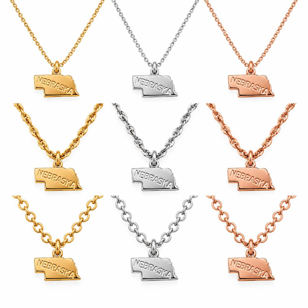 Nebraska Necklace | Multiple Chains & Colors | Lux by Leslie