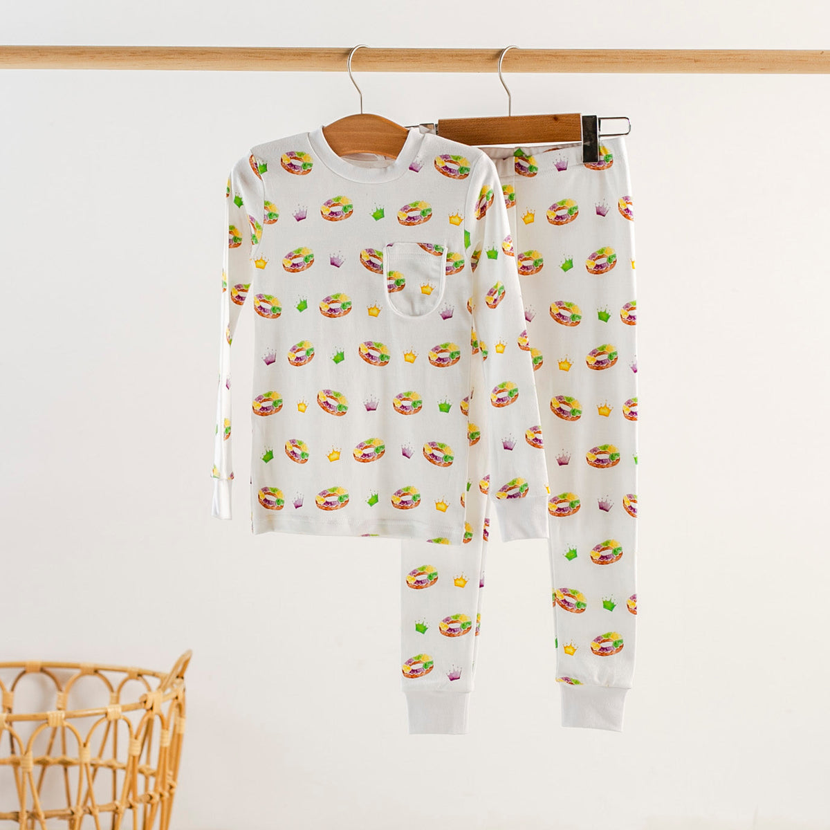 King Cake Organic Cotton Kids Mardi Gras Pajamas