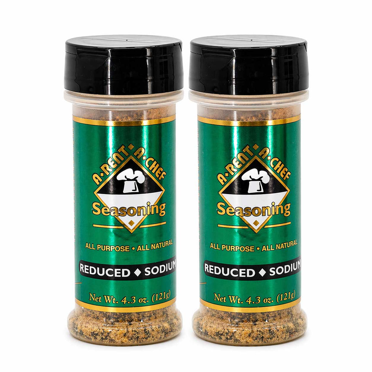 Reduced Sodium All Purpose Seasoning | Pack of 2 | 4.3 oz | Gluten Free | A-Rent-A-Chef