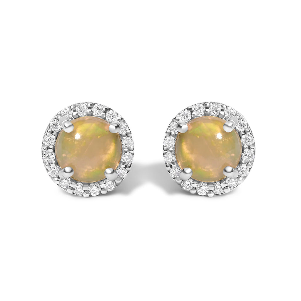 10K Gold Gemstone and 3/8 Cttw Diamond Halo Jewelry Set (Earrings, Pendant & Ring)