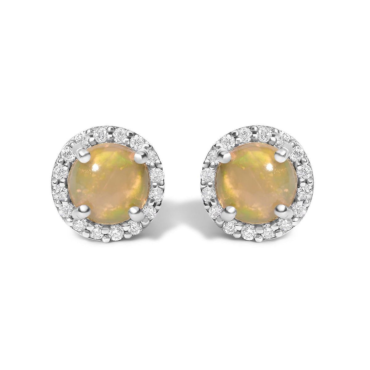 10K Gold Gemstone and 3/8 Cttw Diamond Halo Jewelry Set (Earrings, Pendant & Ring)