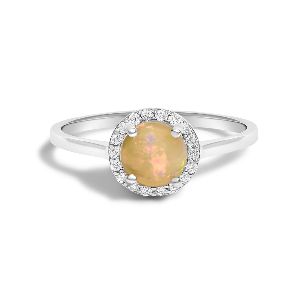 10K Gold Gemstone and 3/8 Cttw Diamond Halo Jewelry Set (Earrings, Pendant & Ring)