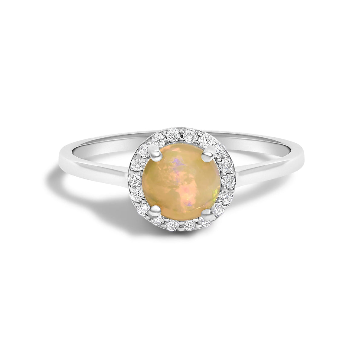 10K Gold Gemstone and 3/8 Cttw Diamond Halo Jewelry Set (Earrings, Pendant & Ring)