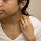 10K Gold Gemstone and 3/8 Cttw Diamond Halo Jewelry Set (Earrings, Pendant & Ring)