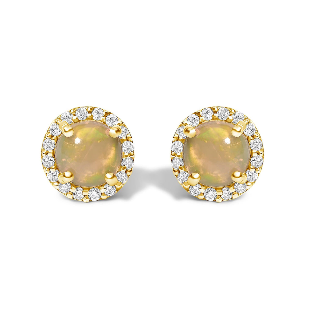 10K Gold Gemstone and 3/8 Cttw Diamond Halo Jewelry Set (Earrings, Pendant & Ring)