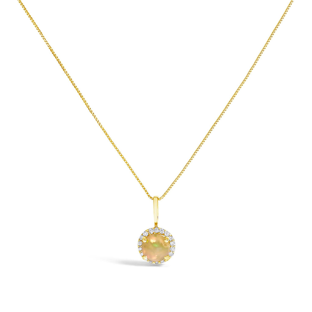 10K Gold Gemstone and 3/8 Cttw Diamond Halo Jewelry Set (Earrings, Pendant & Ring)