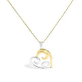 Open heart swirl pendant necklace in 10k gold over sterling silver 18 bijoux-nyc direct