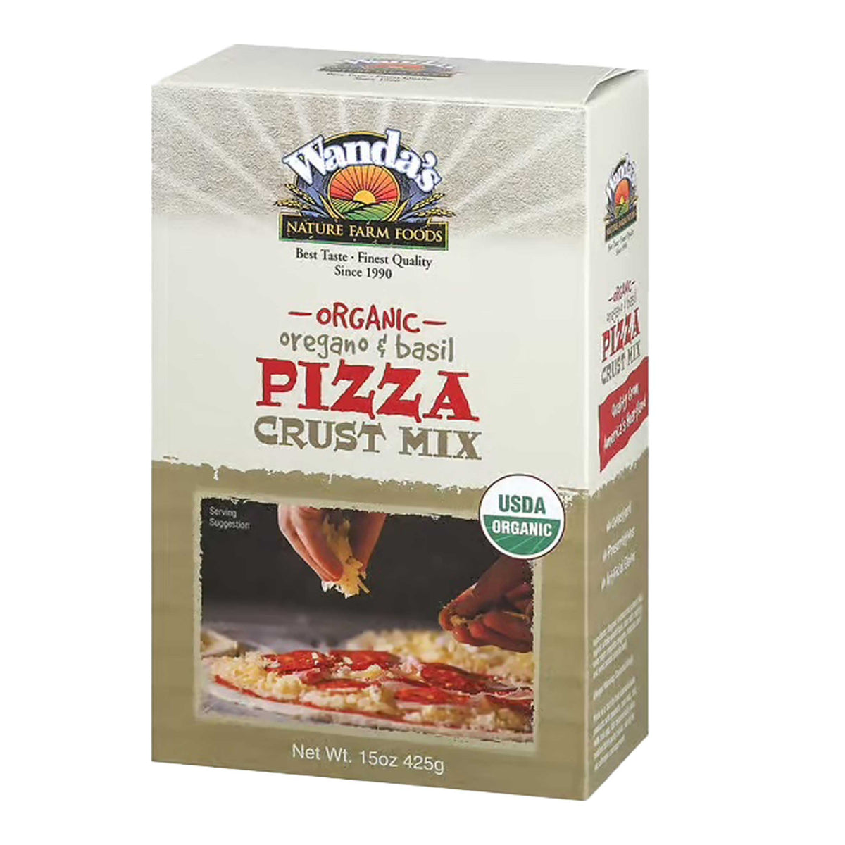 Wanda's Organic Oregano & Basil Pizza Crust Mix | Pack of 4 | 15 oz | Heartland Gourmet | 1376