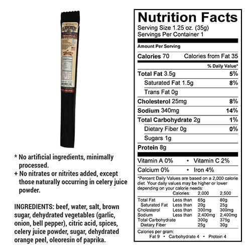 Original Beef Stick | Pack of 48 | 1.25 oz | Nebraska Star Beef