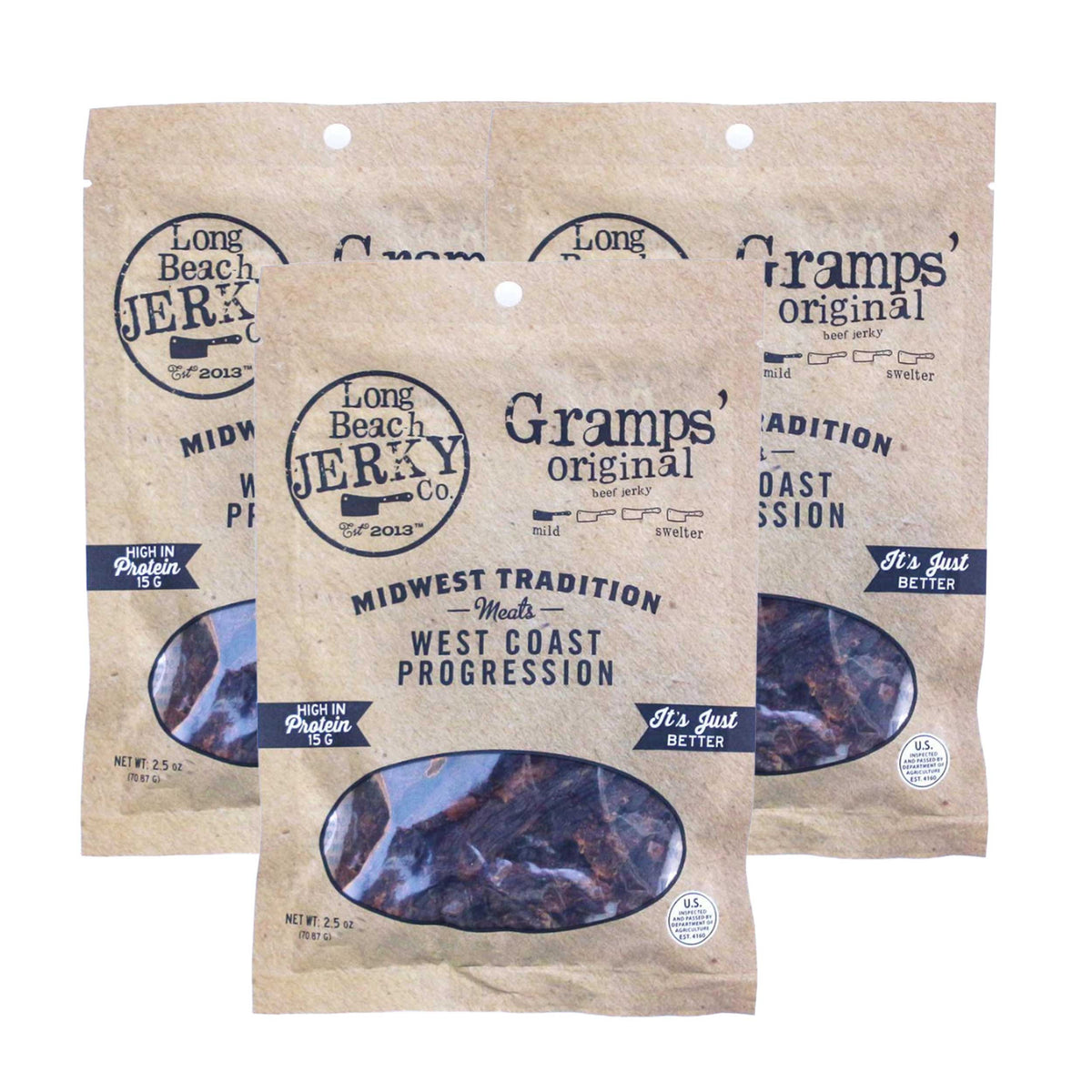 Gramps Original Flavor Beef Jerky | 2.5 oz | Pack of 3 | JVL Enterprises