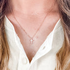 Cubic Zirconia Cross Necklace | Multiple Colors | Lux by Leslie
