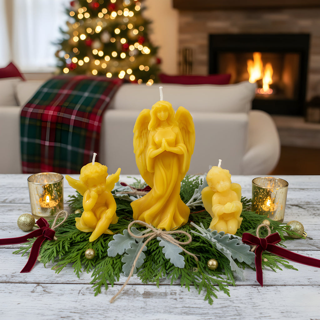 Angel Beeswax Candle Set