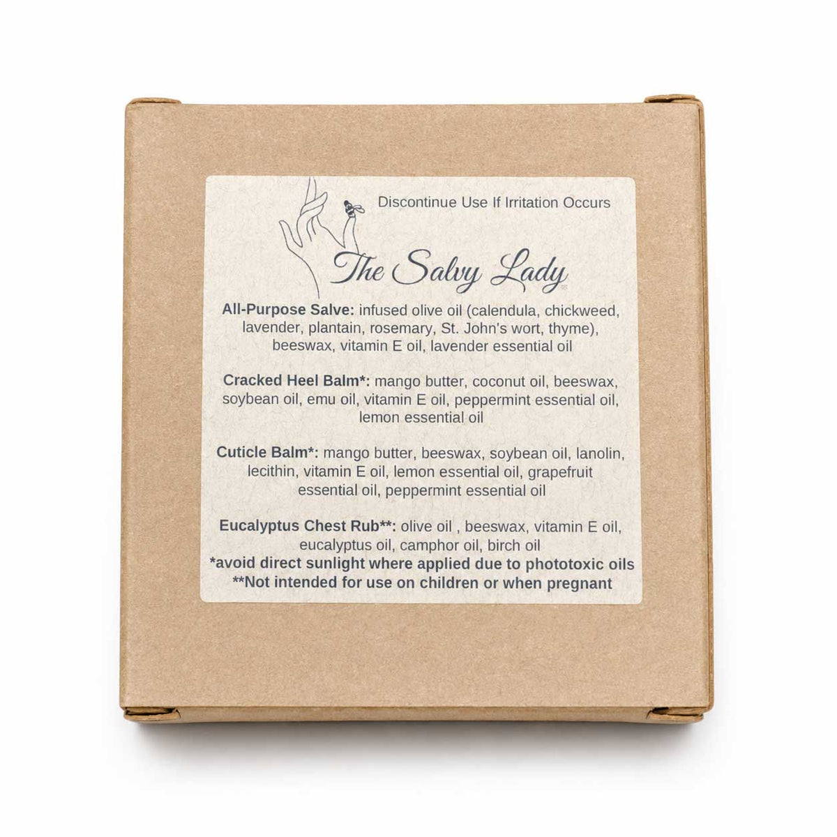 First Aid Balm Pack | Includes Herbal, Cuticle, Cracked Heel & Chest Balms | The Salvy Lady