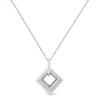 Pavé diamond kite pendant necklace in sterling silver 1/20 cttw 18 bijoux-nyc direct